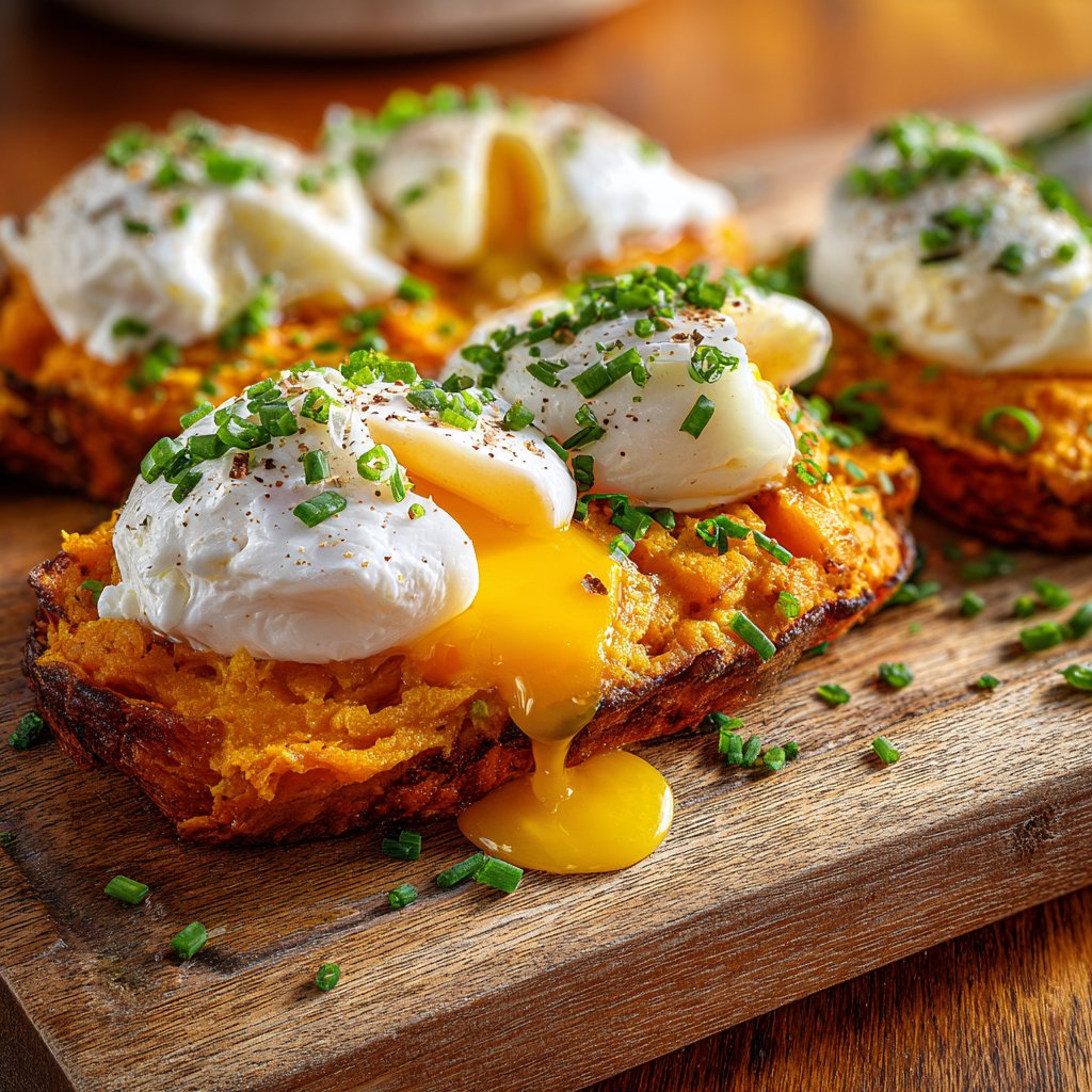Savory Smashed Sweet Potato Eggs