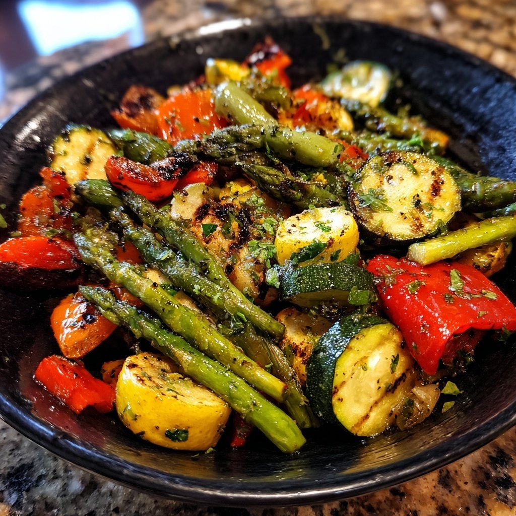 Healthy Lemon Herb Grilled Veggies