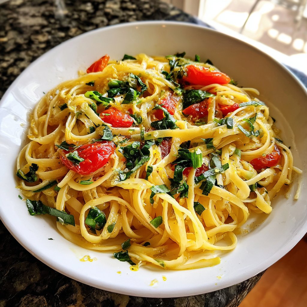 Lemon Basil Spring Pasta