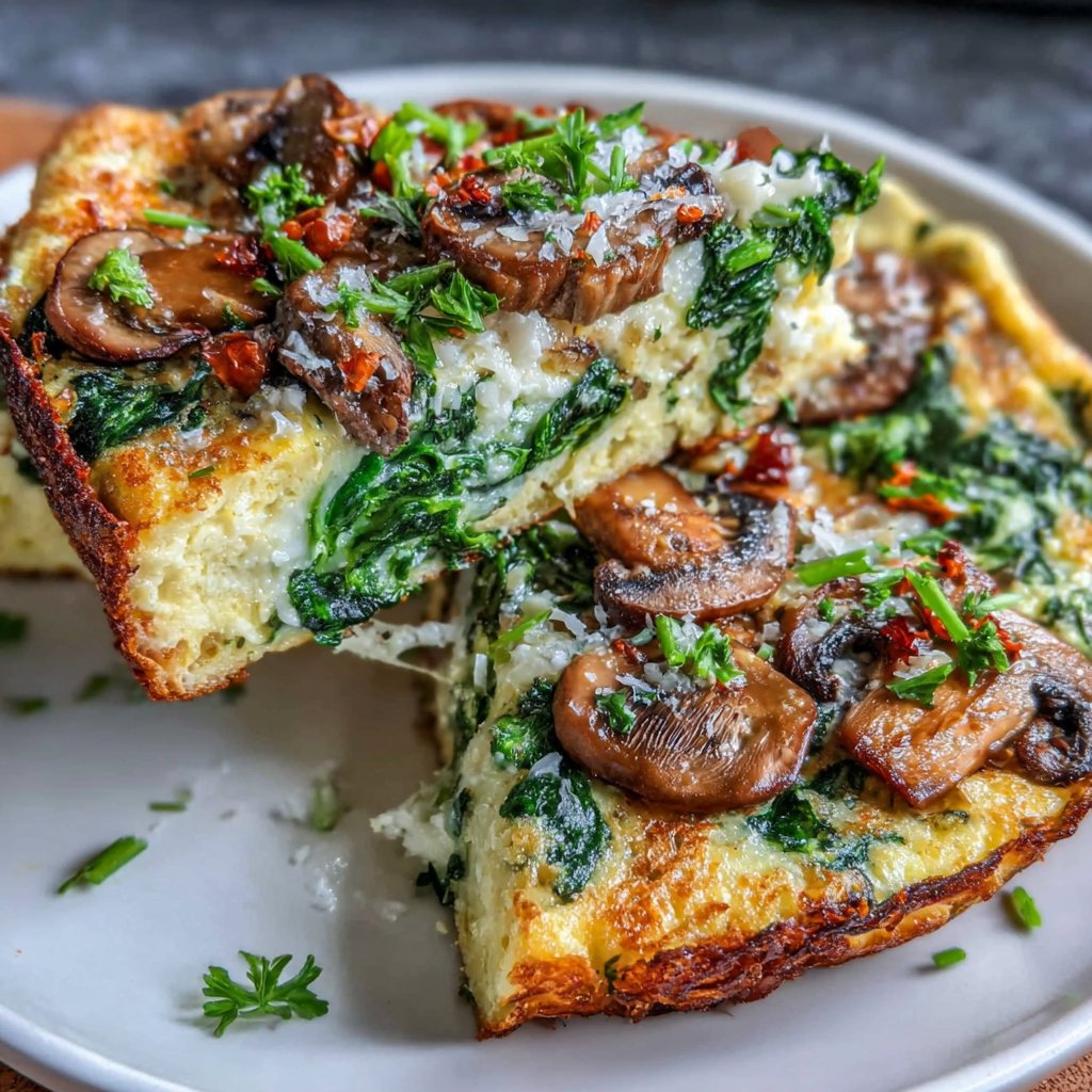 Spinach Mushroom Omelet Plate