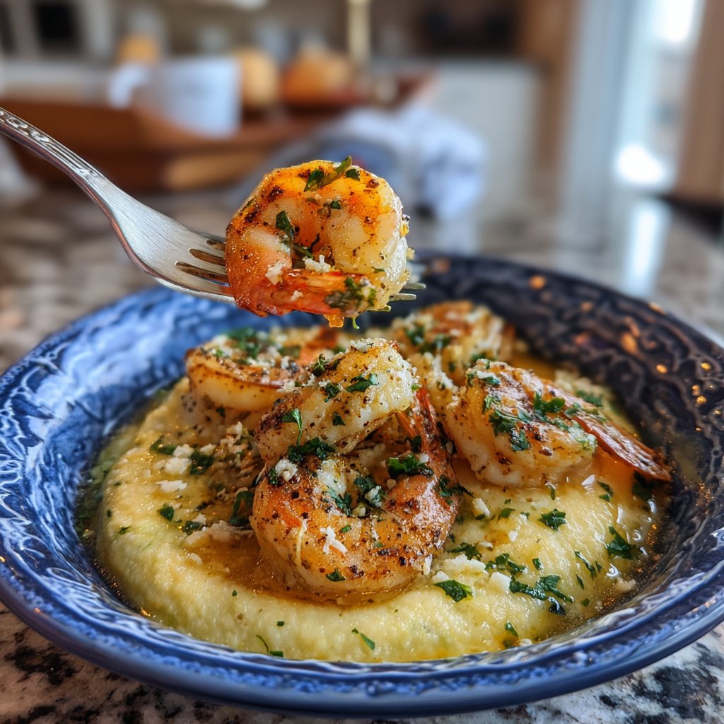 Lemon Garlic Shrimp and Grits