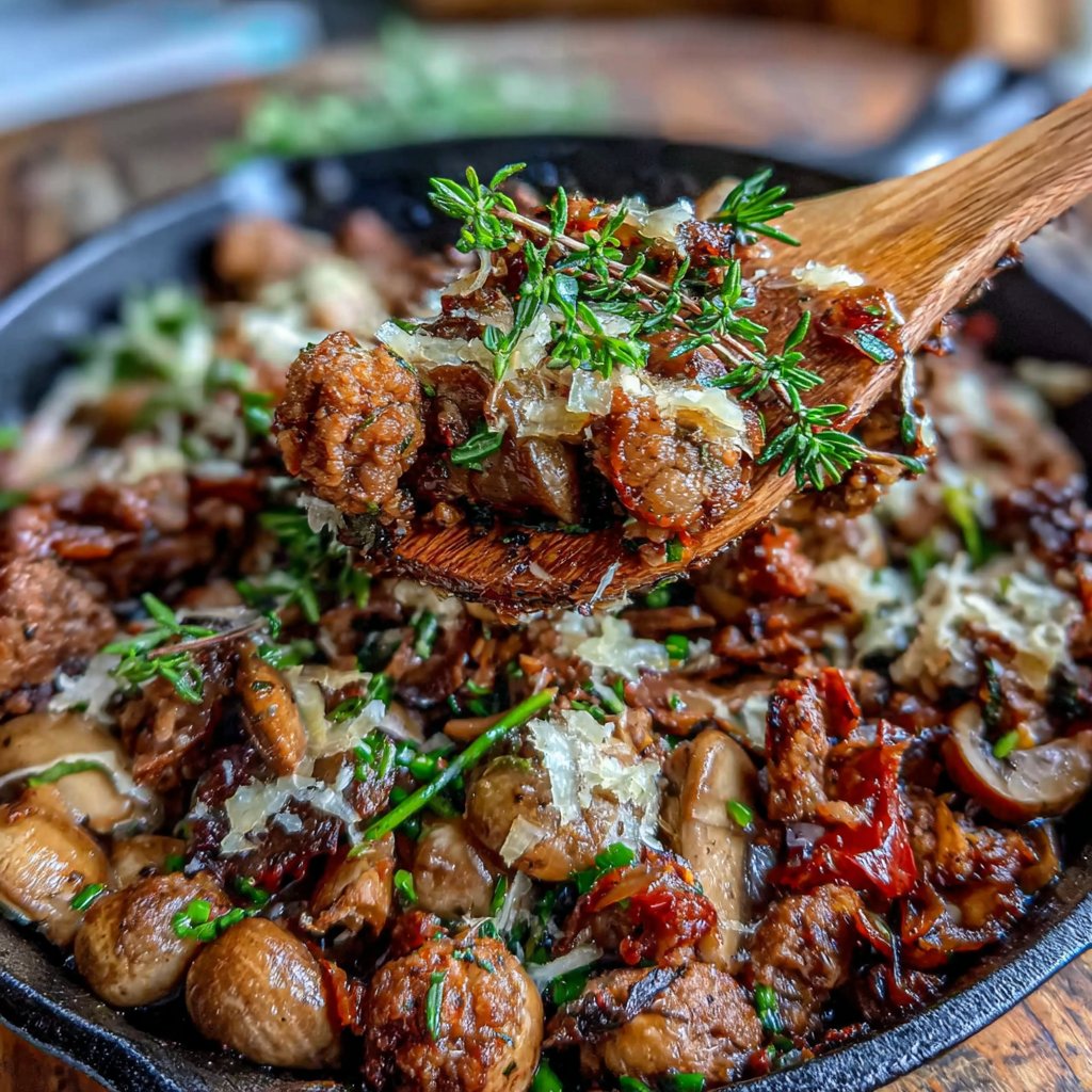 Savory Turkey Mushroom Skillet