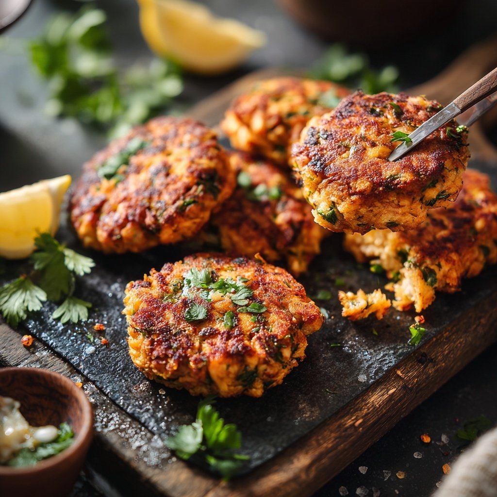 Rustic Salmon Cakes with Cilantro